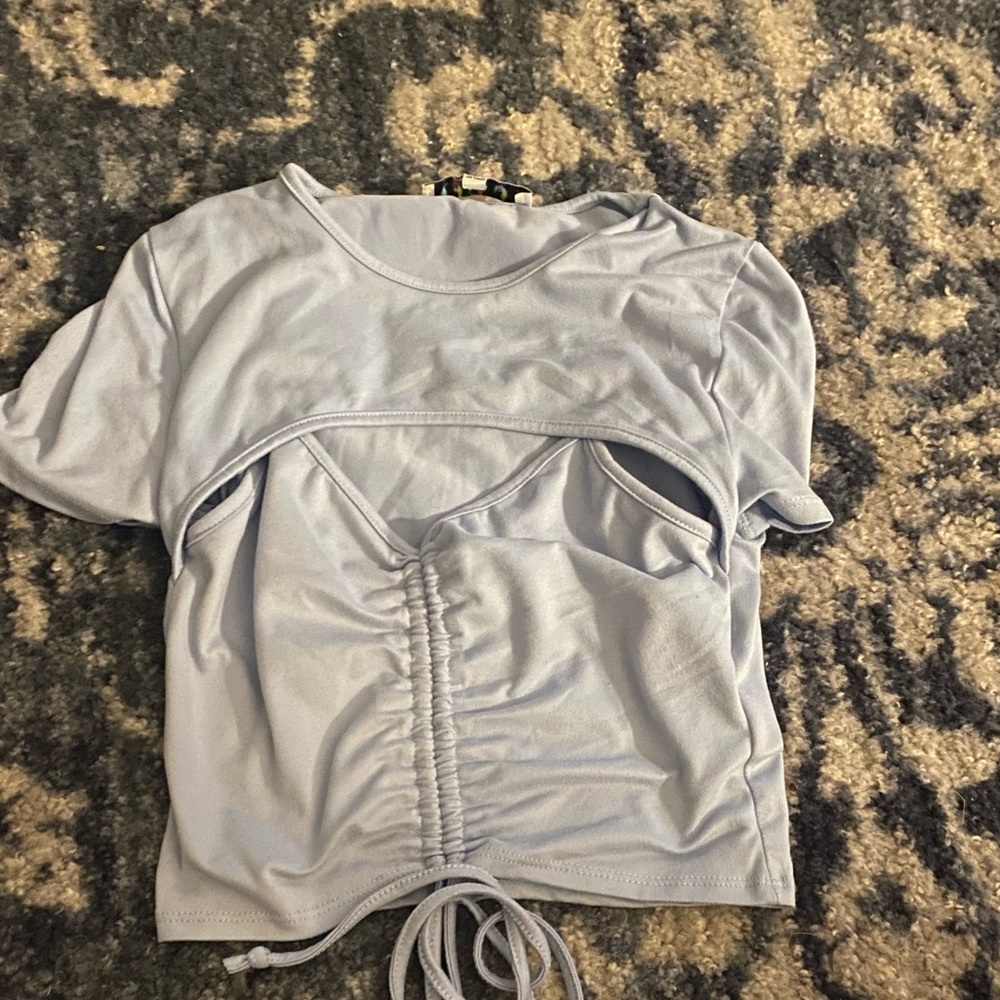 Baby blue crop top